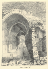 Dortoir of the Abbey of Saint-Victor in Marseille at the end of the 18th century, pencil drawing