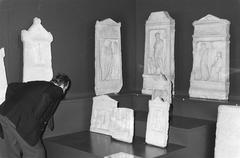 Carved stone altars dedicated to the Goddess Nehalennia displayed at the Rijksmuseum van Oudheden in Leiden