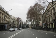 Rustaveli Avenue in Tbilisi with Rustaveli Drama Theatre on the left