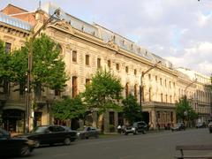 Rustaveli Boulevard showing the Shota Rustaveli State Academic Theater in Tbilisi, Georgia