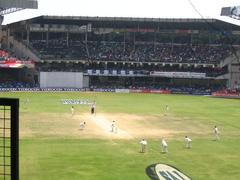 Krishna Kumar playing first ball for India second innings at Bangalore Test, Oct 10th 2004