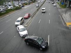 North Avenue and EDSA interchange at Quezon City with SM City North EDSA mall visible