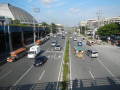 North Avenue in Quezon City beside SM City North EDSA bustling with vehicles