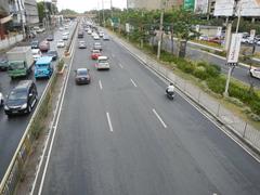 North Avenue and EDSA interchange with SM West and Trinoma in Quezon City