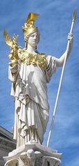 Athena statue at the Austrian Parliament Building in Vienna, Austria