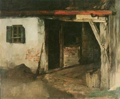 Carl Schuch painting of a forge in Weibling