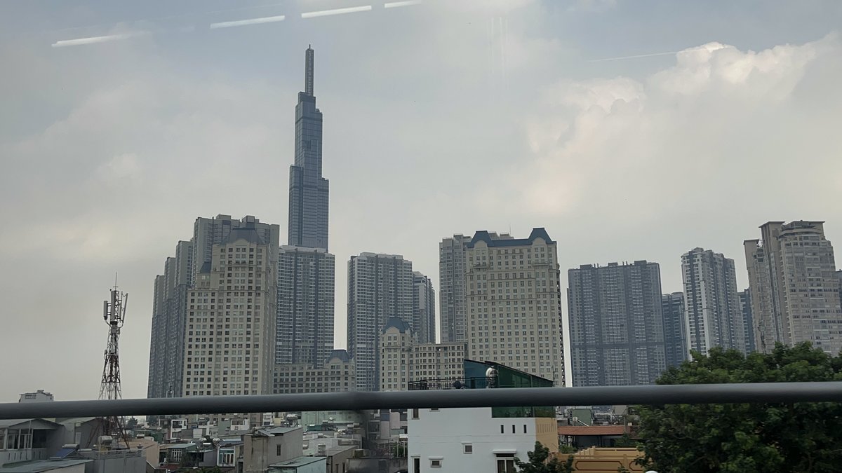 Panoramic view of Ho Chi Minh City from Metro Line 1 towards Suoi Tien Terminal Station