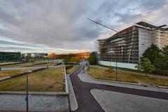 Exterior view of Helsinki Central Library Oodi with modern glass facade