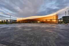 Modern architecture of Helsinki Central Library Oodi in Finland