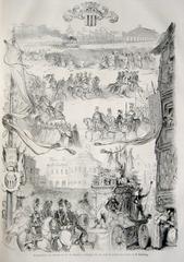 Inauguration of Rennes railway featuring procession of Duke Jean V, illustrated by M. Bonaffay