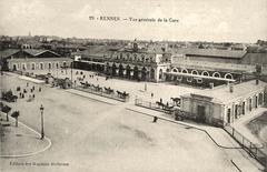 Panoramic view of Rennes train station and city skyline