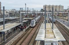 High-speed and regional trains on platforms at Rennes train station