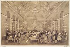 Banquet during inauguration celebrations of Rennes Railway Station on April 26, 1857 held in the Salle des Pas-perdus at the Parliament of Brittany