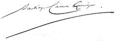 Portrait of Santiago Casares Quiroga with signature