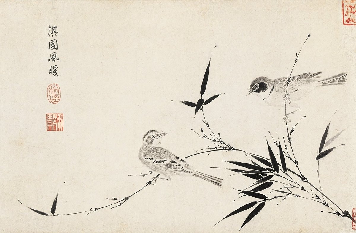 Segment from The Sketching of Rare Birds by Zhao Ji depicting a detailed rare bird illustration