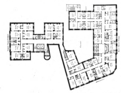 1911 floor plan of Hotel Martinique in New York City showing layout and street frontages