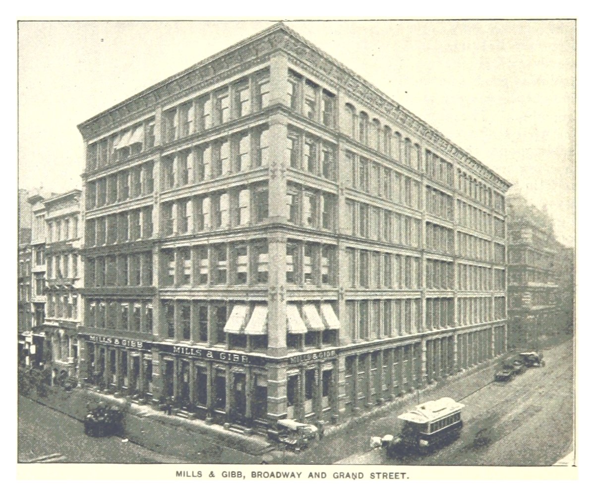 Mills & Gibb building at Broadway and Grand Street in New York City in 1893
