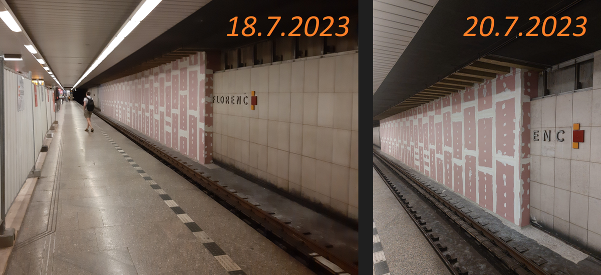 Sequential covering of inscription during space renovation