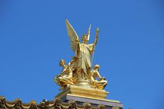 Opera Garnier building in Paris France during winter with clear blue sky