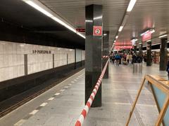 I. P. Pavlova metro station interior with escalator and passengers