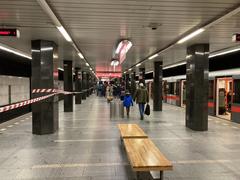 Interior of I. P. Pavlova metro station showing platform and passengers