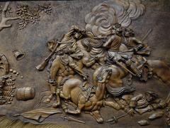 17th century Bohemian wood carving depicting the Great Turkish War