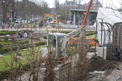 Construction of the garden at the Rijksmuseum in 2013