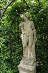 Statue of a young man in a garden, digital photograph from June 2003
