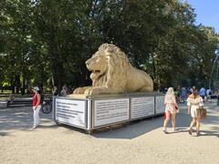 LEGO lion sculpture in Margit-sziget park, Budapest