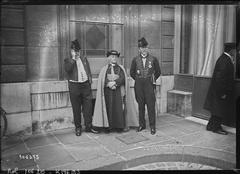 Group portrait of Alfred Baudrillart, Henri Robert, and René Doumic at Palais de l'Élysée in Paris on January 1, 1926