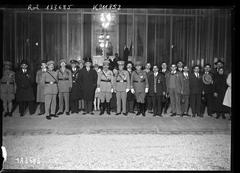 Portuguese veterans group portrait at Palais de l'Élysée, Paris, 1928