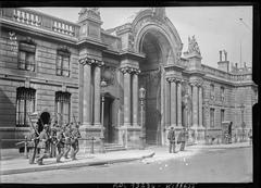 Entrance of Palais de l'Élysée in Paris, France, historic building photograph from June 1924