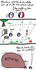 Polandball comic depicting the theft of French Presidential Palace floor plans