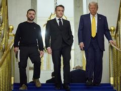 Trilateral meeting in Paris with Ukrainian President Volodymyr Zelenskyy, French President Emmanuel Macron, and U.S. President-elect Donald Trump on December 7, 2024
