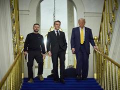 Trilateral meeting of Volodymyr Zelenskyy, Emmanuel Macron, and Donald Trump in Paris on December 7, 2024