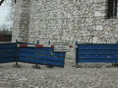 Historic street view in Krakow, Poland, April 2007 with vintage architecture and cobblestone road