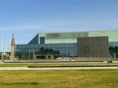 Helsinki Music Centre building with modern architecture and glass facade in Helsinki, Finland