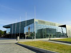 Helsinki Music Centre modern architectural building with glass facade in Helsinki Finland