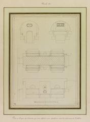 Architectural plan and cross-sections of the Pantheon crypts intended for burials in the underground of the Pantheon, Paris