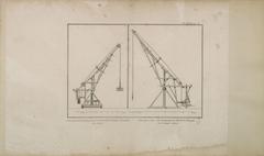 Historic crane used for construction of Sainte Genevieve Church and School of Surgery in Paris