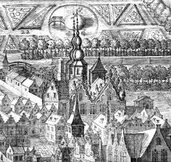 Bird's eye view of the Old Noordeinde Palace in The Hague, Netherlands