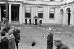 Floral tribute with letters J, W and B on the forecourt of Noordeinde Palace in The Hague