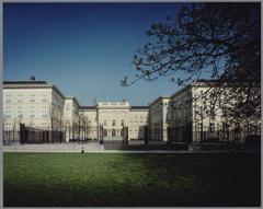 Rear view of Paleis Noordeinde royal palace exterior in The Hague, South Holland
