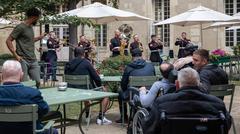 U.S. Marines 2d Marine Division Band performing at Les Invalides in Paris