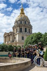 U.S. Marines Brass Check Ensemble of 2d Marine Division Band performing at Les Invalides Paris 2022