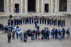 U.S. Marines of the 2d Marine Division Band performing at Les Invalides in Paris