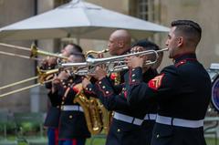 U.S. Marine Corps trumpet player performing with 2d Marine Division Band at Les Invalides Paris
