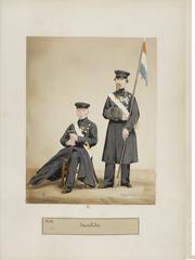 Historical photograph of French Army uniforms from the 19th century