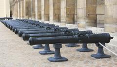 18th century bronze cannons in the Honor Courtyard of Les Invalides Paris