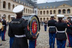 U.S. Marine Corps Sergeant Ronald Joseph Jr. performing piano at Les Invalides in Paris, May 24, 2022